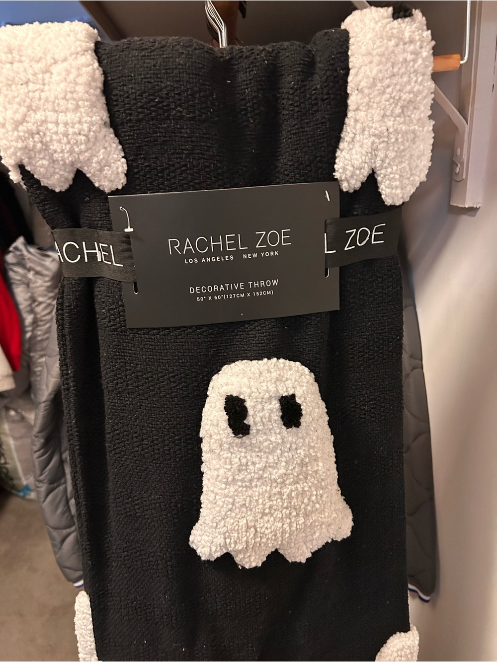 Rachel Zoe Black and White Ghost Throw Blanket
